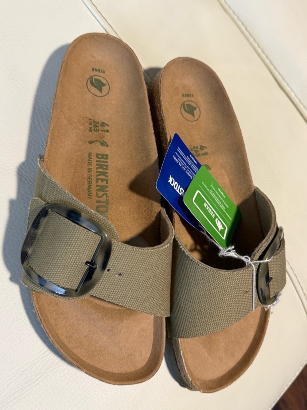 Birkenstock Madrid Big Buckle Slide in Olive Green  . Sz EU 41 / us 10 or 10 1/2